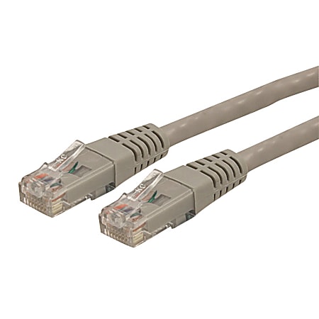 StarTech.com 10ft CAT6 Ethernet Cable - Gray Molded Gigabit CAT 6 Wire - 100W PoE RJ45 UTP 650MHz - Category 6 Network Patch Cord UL/TIA