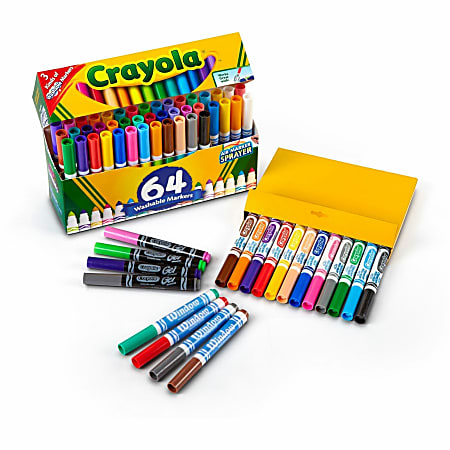 Crayola Washable Markers Set Of 64 Markers Conical Point