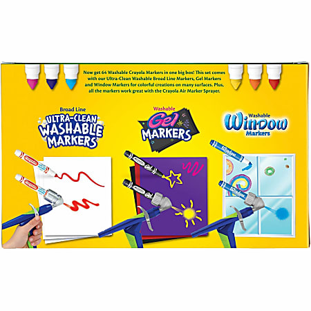 Crayola Washable Markers Set Of 64 Markers Conical Point