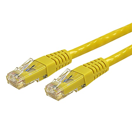 StarTech.com 20ft CAT6 Ethernet Cable - Yellow Molded Gigabit CAT 6 Wire - 100W PoE RJ45 UTP 650MHz - Category 6 Network Patch Cord UL/TIA - 20ft Yellow CAT6 up to 160ft - 650MHz - 100W PoE