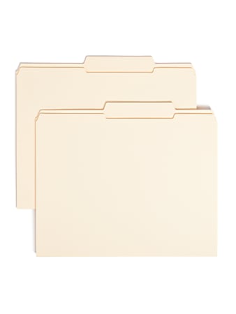 Smead® Guide 2/5-Cut File Folders, Letter Size (8