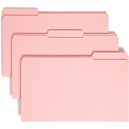 Smead® 1/3-Cut 2-Ply Color File Folders, Legal Size, Pink, Box Of 100