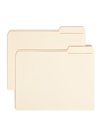 Smead® File Folders, Reinforced Tab, 1/3 Cut, Right Position, Letter Size, Manila, Box Of 100