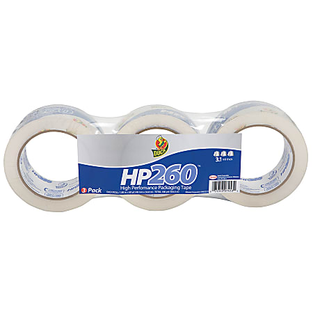 Duck® HP260™ Packaging Tape, 2" x 60 Yd., Clear, Pack Of 3 Rolls