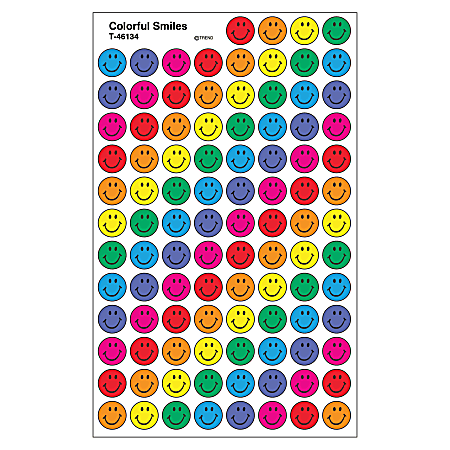 Trend SuperSpots Stickers, Colorful Smiles, 800 Stickers Per Pack, Set Of 6 Packs