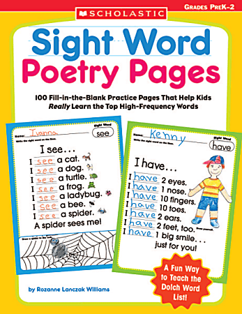 Scholastic Sight Word Poetry Pages