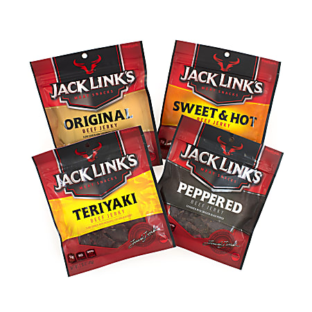 Jack Link's Variety Pack Beef Jerky, 2.85 Oz Pouches, Pack Of 4