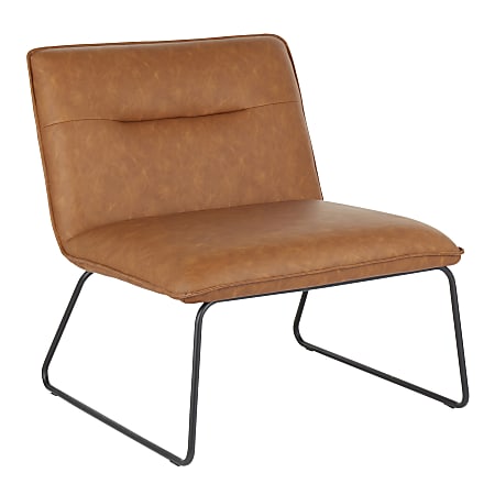 LumiSource Casper Accent Chair, Black/Camel