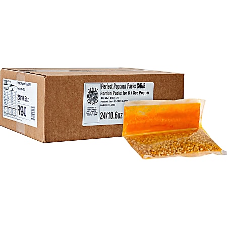 Valley Popcorn Perfect Pack Gold Popcorn Kit - Butter - 10.60 oz - 24 / Carton Valley Popcorn Perfect Pack Gold Popcorn Kit - Butter - 10.60 oz - 24 / Carton