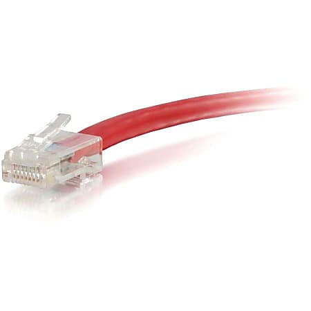 C2G 1ft Cat6 Non-Booted Unshielded (UTP) Ethernet Cable - Cat6 Network Patch Cable - PoE - Red - Category 6 for Network Device - RJ-45 Male - RJ-45 Male - 1ft - Red