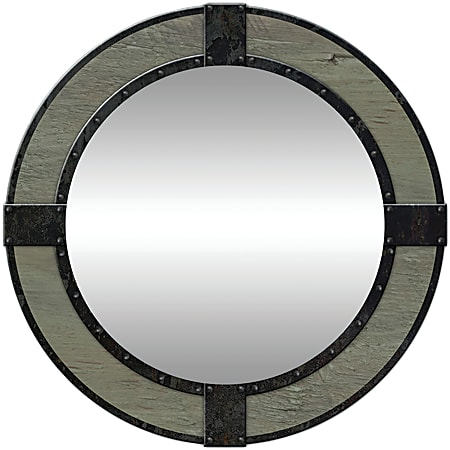 PTM Images Framed Mirror, Wrought Iron, 24"H x 24"W, Charcoal