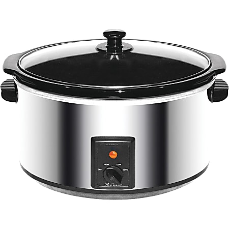 Better Chef 4 Quart Oval Slow Cooker with Removable Stoneware Crock in Stainless Steel