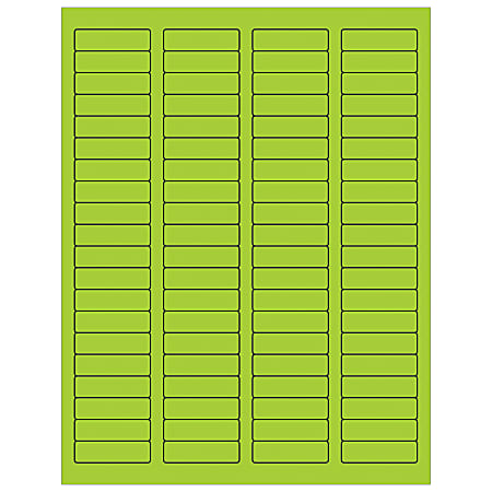 Office Depot® Brand Labels, LL170GN, Rectangle, 1 3/4" x 1/2", Fluorescent Green, Case Of 8,000