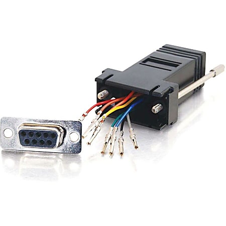 C2G RJ45 to DB9 Female Modular Adapter - Black - 1 x RJ-45 - 1 x DB-9 Female - Black - 1 Each