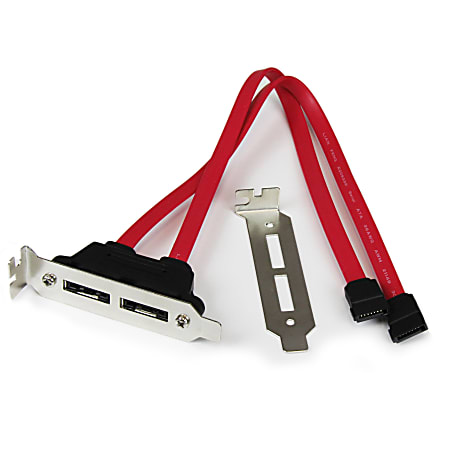 StarTech.com 2 Port Low Profile SATA to eSATA Plate Adapter - Add two eSATA ports to your PC, extended from internal Serial ATA connection ports