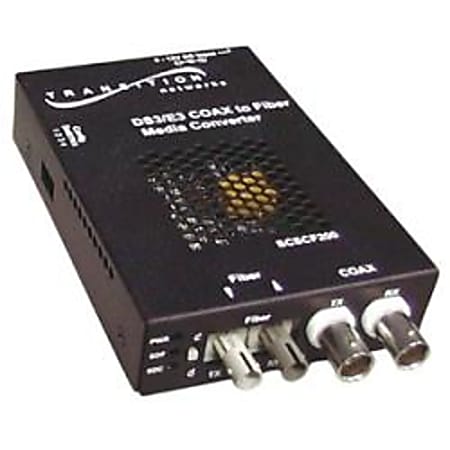 Transition Networks DS3-T3/E3 Coaxial to Fiber Media Converter