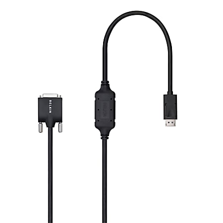 Belkin DisplayPort-Male to DVI-D-Male Cable (6 Foot , Black) - DP to DVI - Male DisplayPort - DVI Male - 6ft