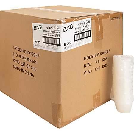 Genuine Joe Portion Cups - 50 / Bag - 50 / Carton - Clear - Polystyrene - Beverage, Sauce