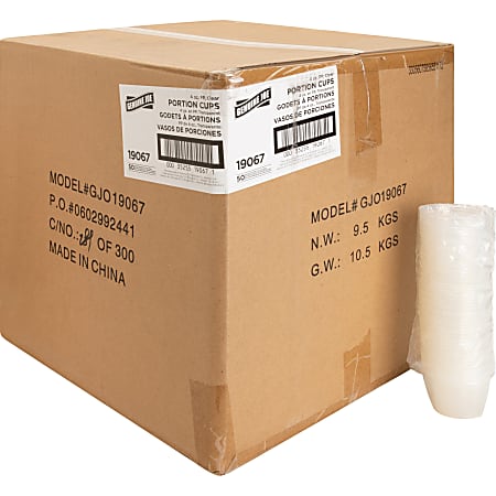 Genuine Joe 4 oz Portion Cups - 4 fl oz - Clear - Polystyrene - Beverage, Sauce - 50/Bag - 50 / Carton