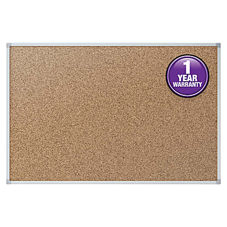 Mead® Bulletin Board, 24" x 18", Aluminum Frame With Natural Silver Finish