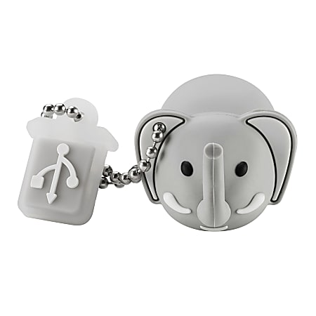 Emtec Animal Design USB 2.0 Flash Drive, 4GB, Elephant