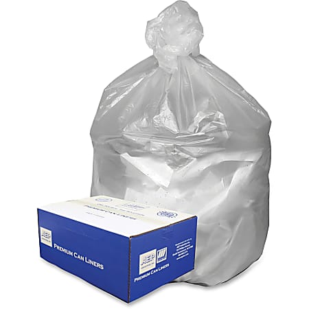 Webster High-Density Resin Commercial Trash Can Liners, 10 Gallon, Natural, Pack Of 1,000 Liners
