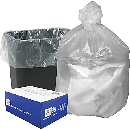 33 Gallon Natural High Density Trash Bags - 16 Micron