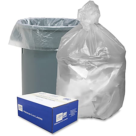 Berry High Density Commercial Can Liners Medium Size 30 gal Capacity 30  Width x 37 Length 0.31 mil 8 Micron Thickness High Density Natural Resin  500Carton Garbage - Office Depot