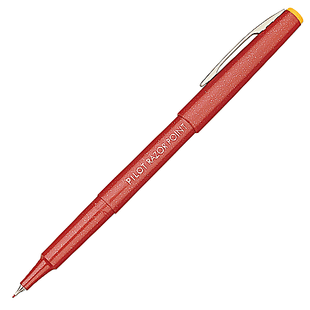 Pilot® Razor Point Pens, Extra-Fine Point, 0.3 mm, Red Barrel, Red Ink, Pack Of 12 Pens