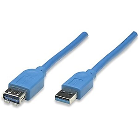Manhattan USB 3.0 Extension Cable, 6.56', Blue