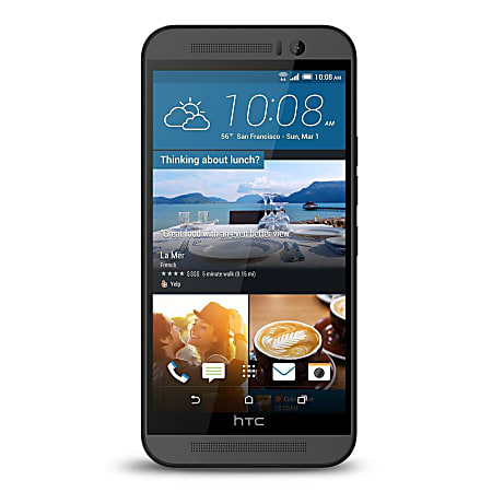 HTC One M9 Refurbished Cell Phone, Gunmetal Gray, PHC100083