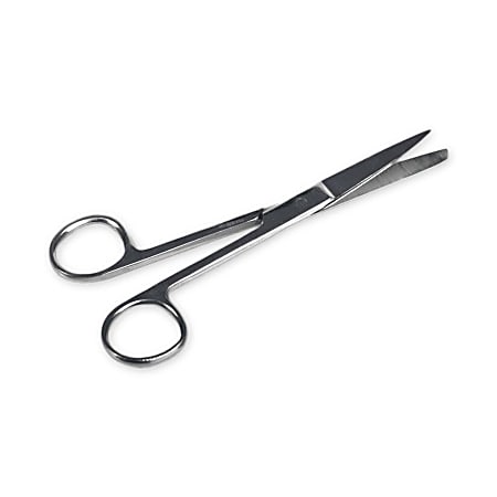 Medline Sharp/Blunt Operating Room Scissors, 5 1/2", Stainless Steel, Pack Of 25