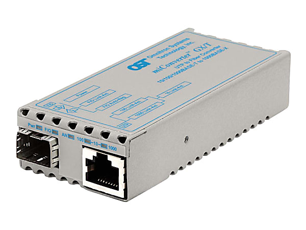 Omnitron miConverter GX/T - Fiber media converter - GigE - 10Base-T, 100Base-TX, 1000Base-T, 1000Base-X - RJ-45 / SFP (mini-GBIC)