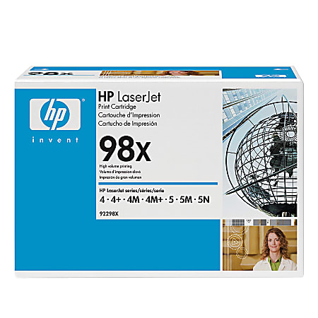 HP 98X High-Yield Black Toner Cartridge, 92298X