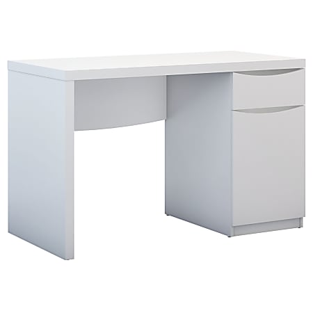 Bush Furniture Montrese Computer Desk, Pure White, Standard Delivery