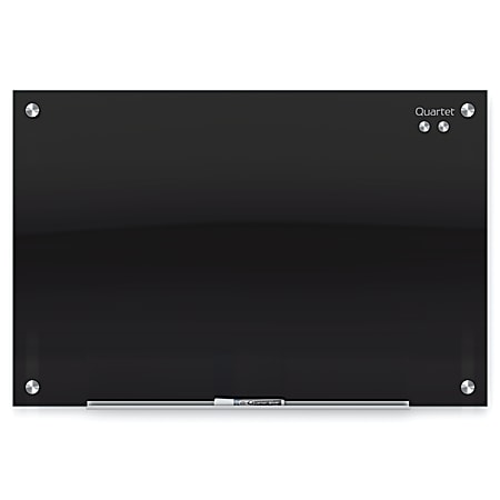 Quartet Infinity® Tempered Glass Unframed Non-Magnetic Dry-Erase Whiteboard Magnetic Glass Marker Unframed Whiteboard, 36" x 48", Black