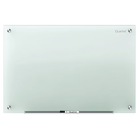 Magnetic Glass Whiteboard, Wall Mounted Glass Dry Erase White Board,  Frosted White Surface, Frameless Glass Board with 4 markers, 2 Magnets, 1  Eraser