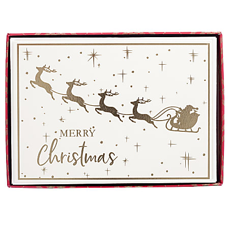 Graphique Holiday Boxed Cards, 5" x 7", Christmas Santa, Box Of 15 Cards