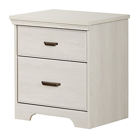 South Shore Versa 2-Drawer Nightstand, 25-1/4"H x 23"W x 17-3/4"D, Winter Oak