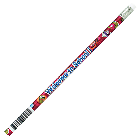 J.R. Moon Pencil Co. Pencils, 2.11 mm, #2 HB Lead, Welcome to School!, Multicolor, Pack Of 144