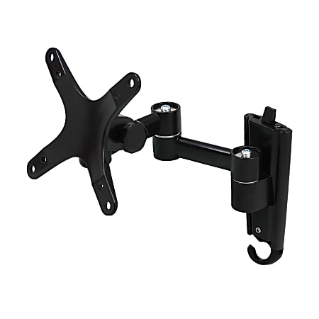 MegaMounts Full Motion Single-Stud Wall Mount For 13 - 30" TVs, 4.5"H x 4.8"W x 4.5"D, Black