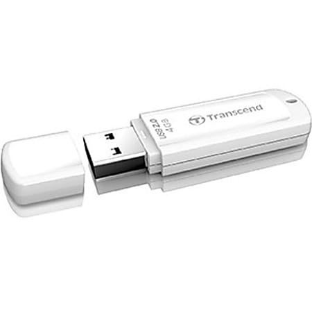 Transcend 4GB JetFlash 370 USB 2.0 Flash Drive - 4 GB - USB 2.0 - White - Lifetime Warranty