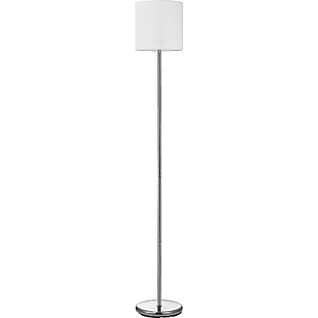 Lorell® Linen Shade LED Lamp, Floor, White/Silver