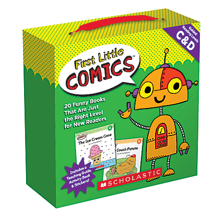 Scholastic Teacher Resources First Little Comics Parent Pack, Levels C & D, Pre-K To 2nd Grade, Set Of 20