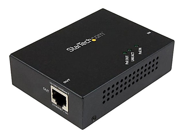 StarTech.com 1 Port Gigabit PoE+ Extender 802.3at & 802.3af - 100m (330ft) - Power over Ethernet Extender - POEEXT1GAT