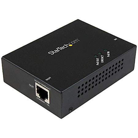 StarTech.com 1 Port Gigabit PoE+ Extender - 802.3at and 802.3af - 100 m (330 ft) - Power over Ethernet Extender