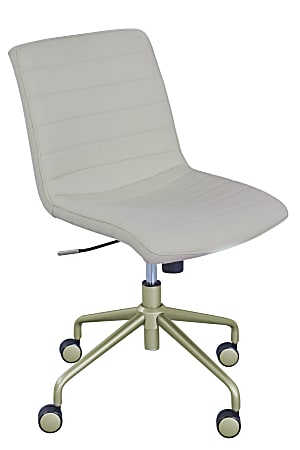 Elle Décor Adelaide Mid-Back Task Chair, Ivory/Yellow Gold