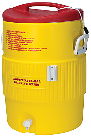 Igloo® Heat-Stress Solution 10-Gallon Water Cooler, Red/Yellow