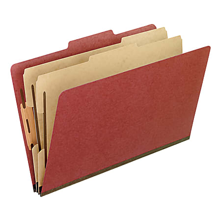 Pendaflex® Heavy-Duty Pressboard Classification Folders, 2" Expansion, Legal Size, Earth Red, Box Of 10