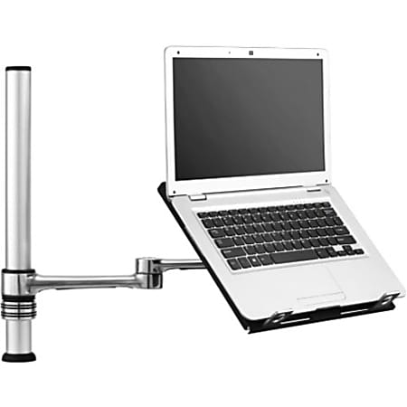 Visidec Single notebook articulated desk arm - Flexible movement with 3 points of articulation. Supports notebooks up to 18" weighing up to 17.6lbs. Notebook height, tilt and pan adjustment.